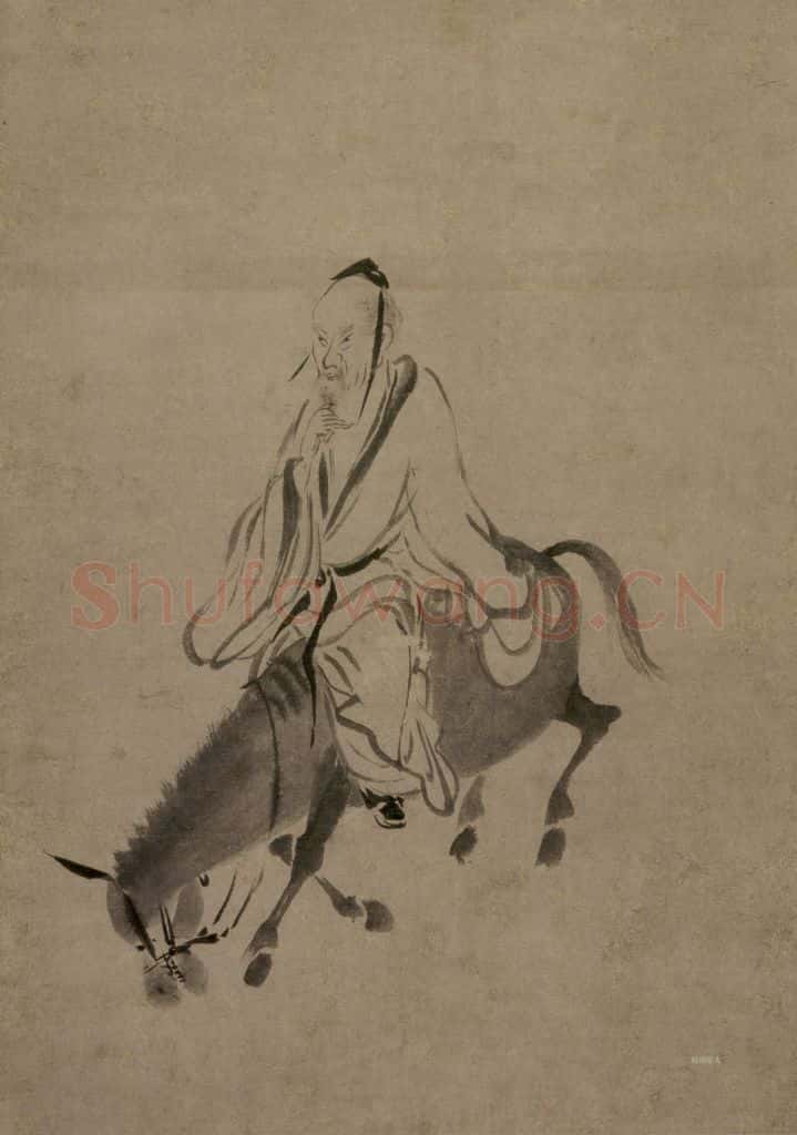 宋 牧溪《杜子美图》书画作品