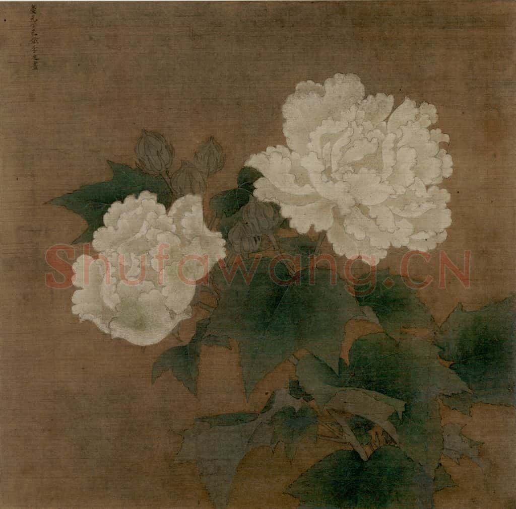 宋 李迪《红白芙蓉图》书画作品