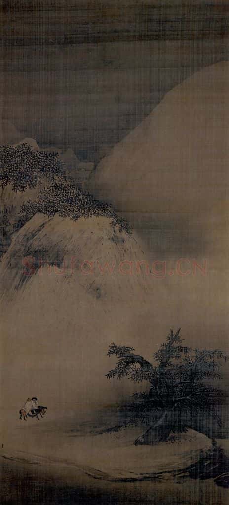 宋 梁楷《雪景山水图》书画作品