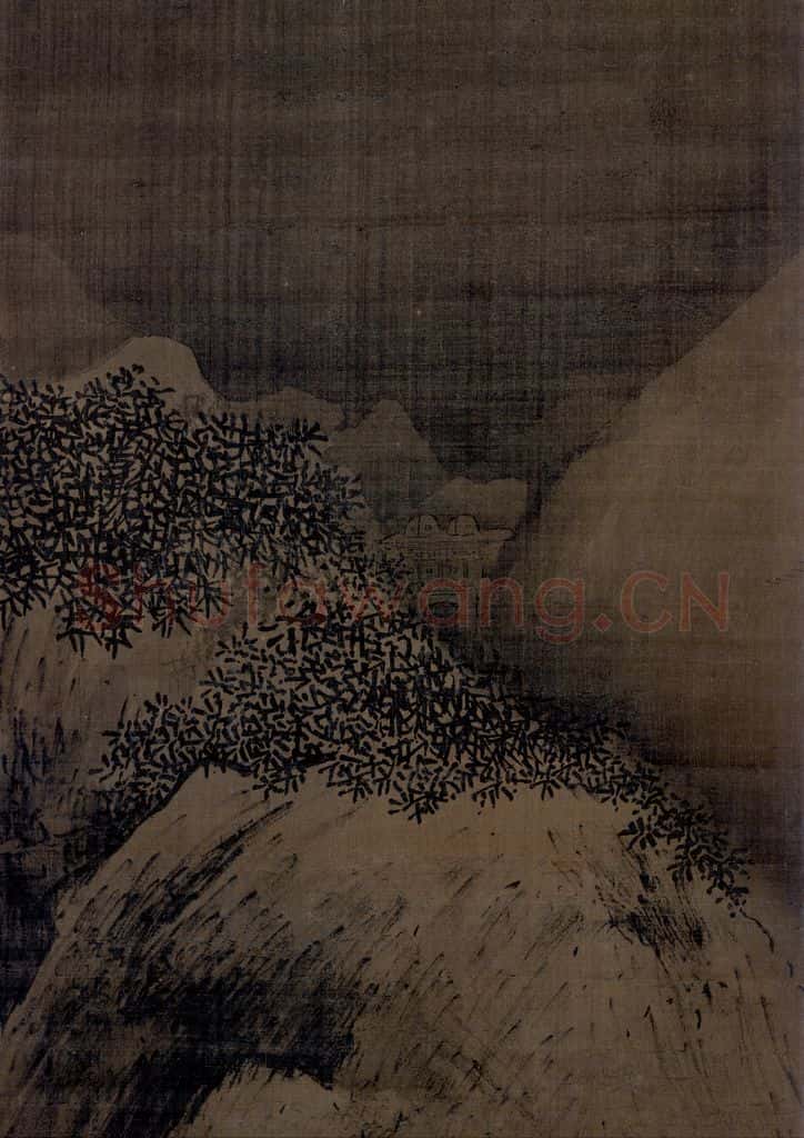 宋 梁楷《雪景山水图》书画作品