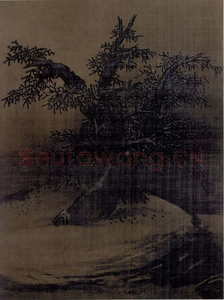 宋 梁楷《雪景山水图》书画作品