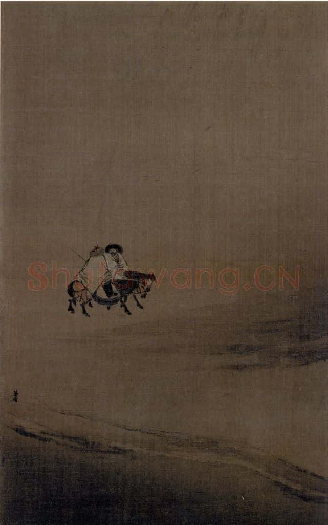 宋 梁楷《雪景山水图》书画作品
