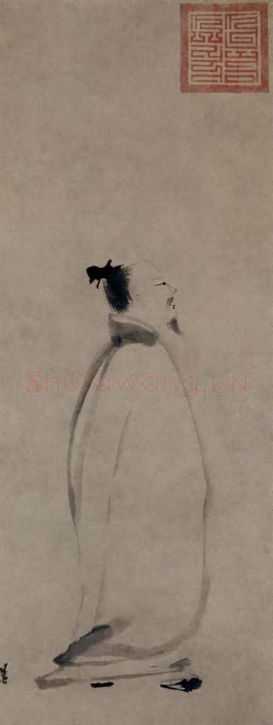 宋 梁楷《李白吟行图》书画作品