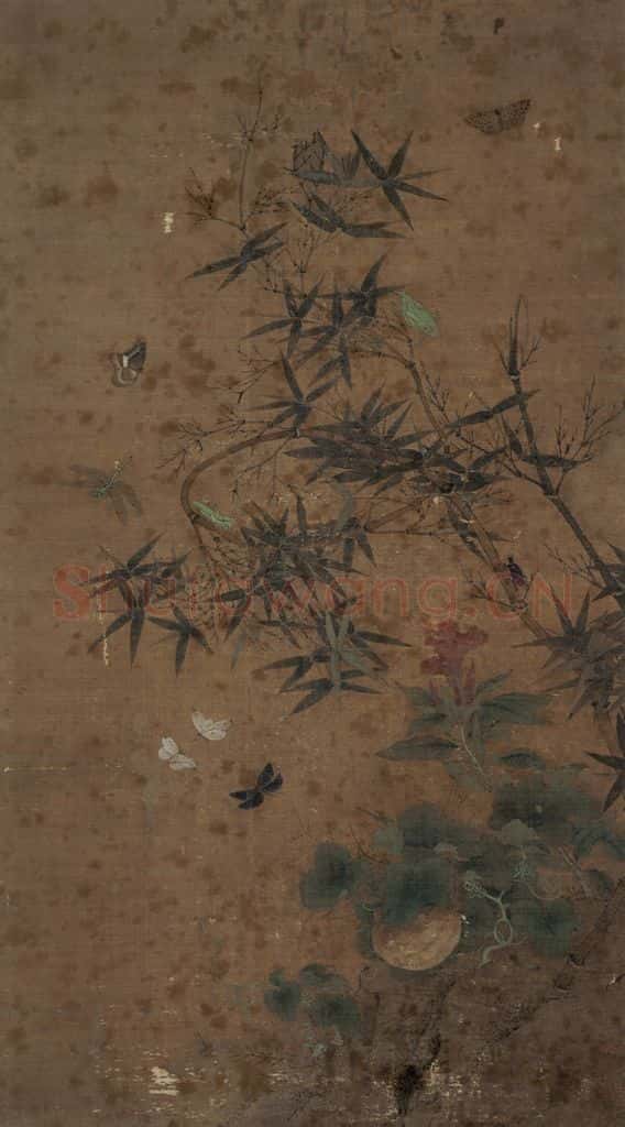 宋 赵昌《竹虫图》书画作品