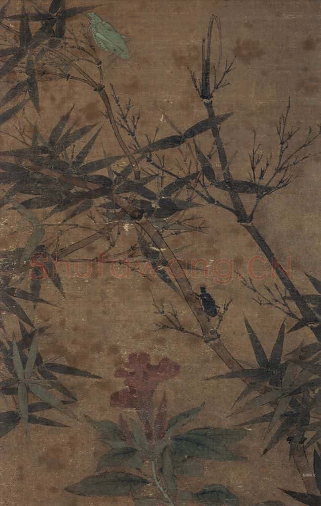 宋 赵昌《竹虫图》书画作品