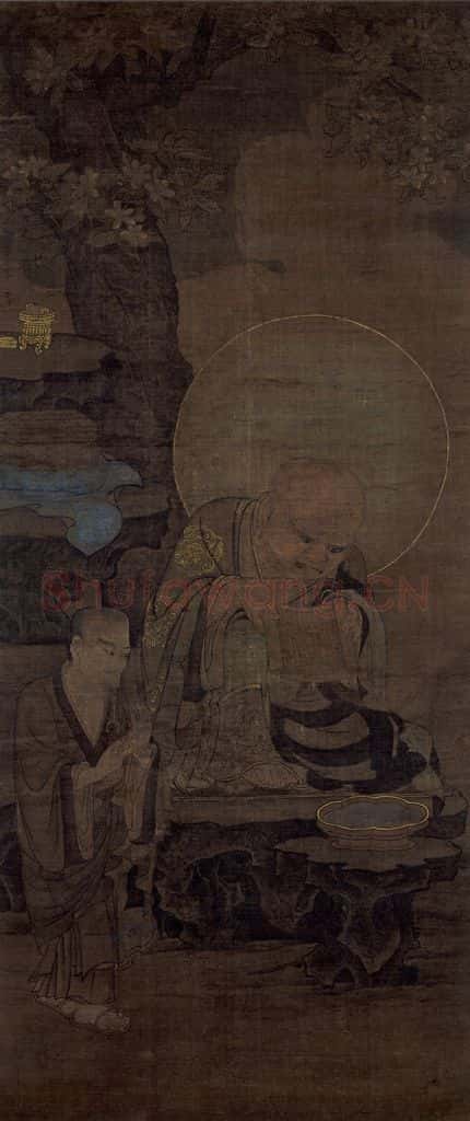 宋 金大受《第五尊者 诺矩羅尊者图》书画作品