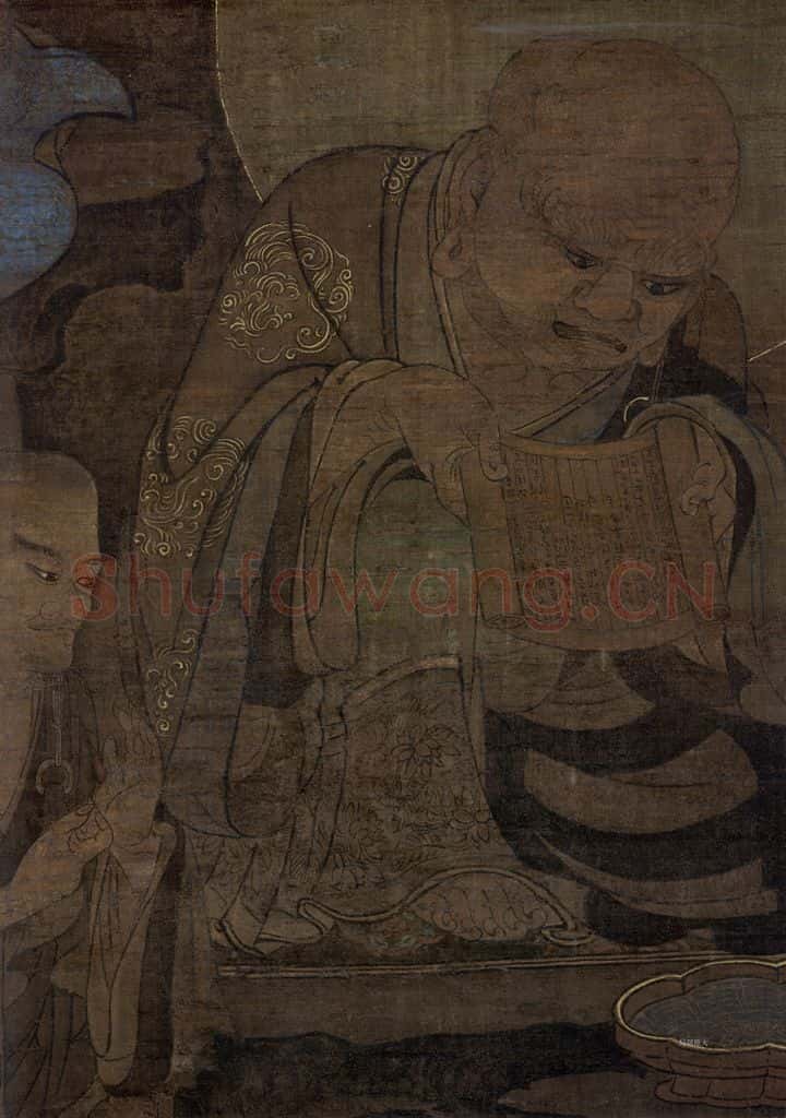 宋 金大受《第五尊者 诺矩羅尊者图》书画作品