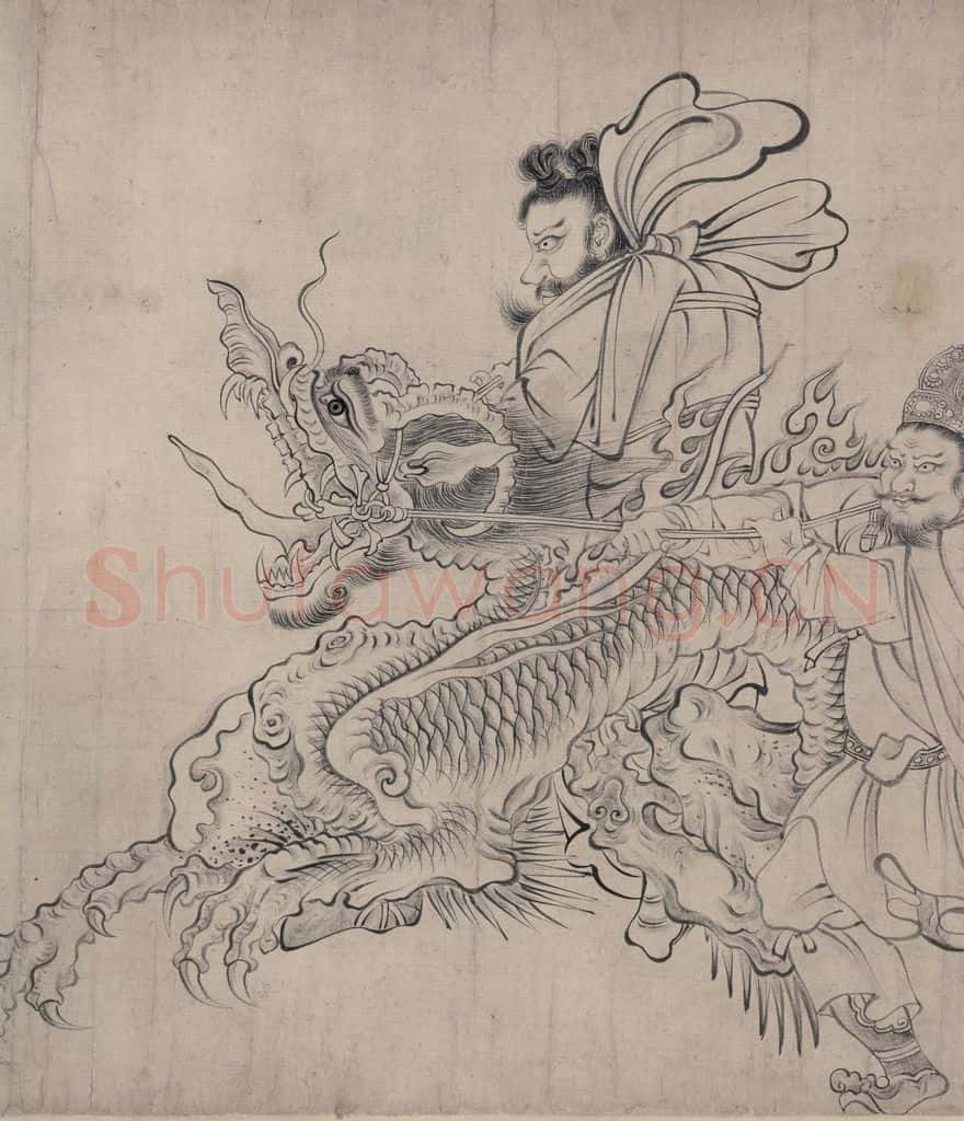 宋 佚名《送子天王图》书画作品