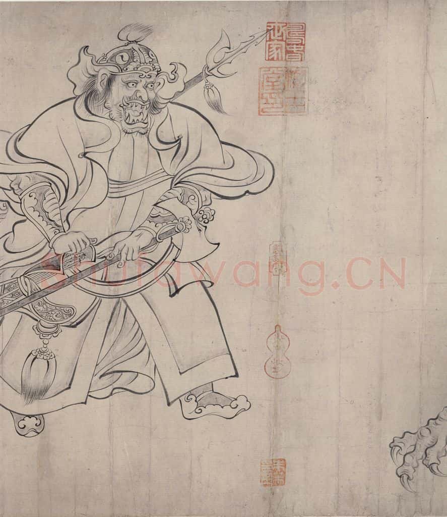 宋 佚名《送子天王图》书画作品