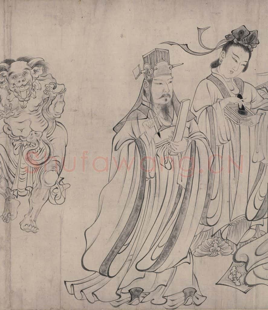 宋 佚名《送子天王图》书画作品