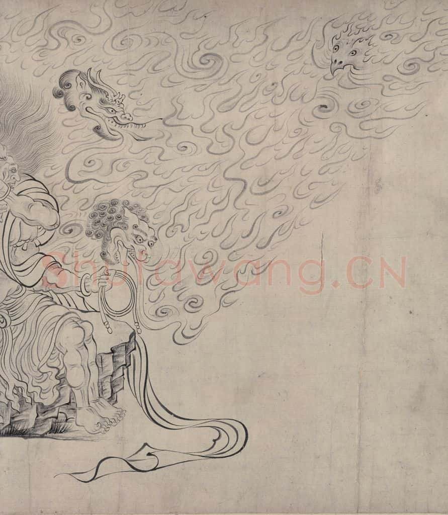 宋 佚名《送子天王图》书画作品