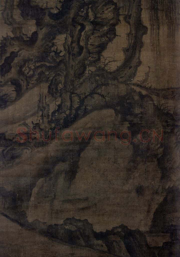 宋 李成《读碑窠石图》书画作品