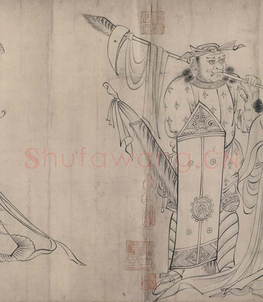 宋 佚名《送子天王图》书画作品