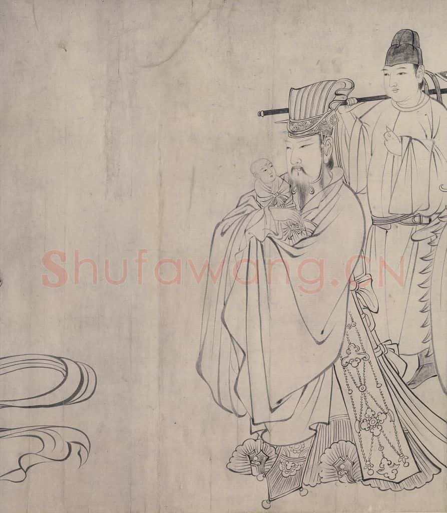 宋 佚名《送子天王图》书画作品