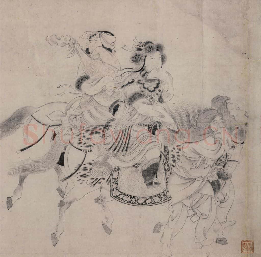 金 宫素然《明妃出塞图》书画作品
