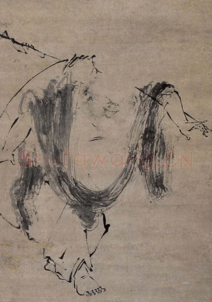 宋 梁楷（传）《布袋和尚图》书画作品