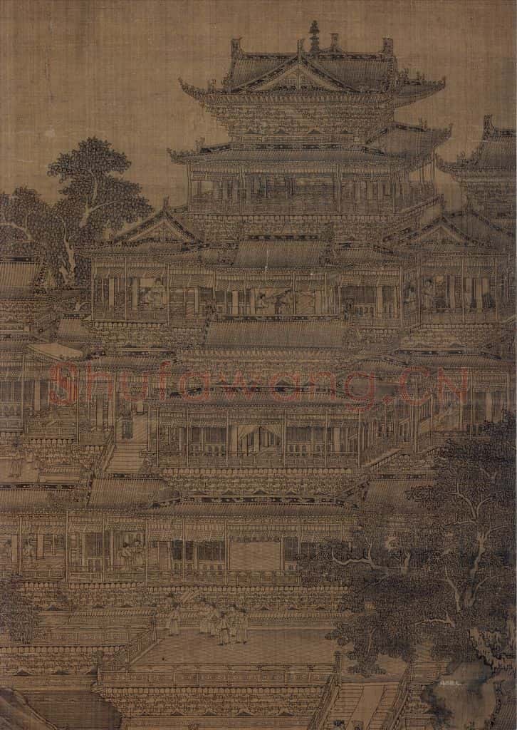 宋 郭忠恕(传)《明皇避暑宫图》书画作品