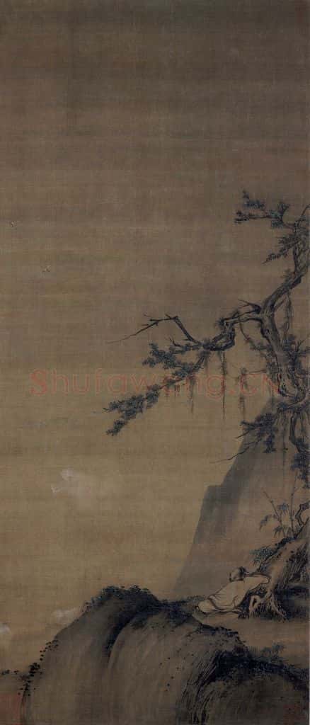 宋 赵佶(传)《秋景山水图》书画作品