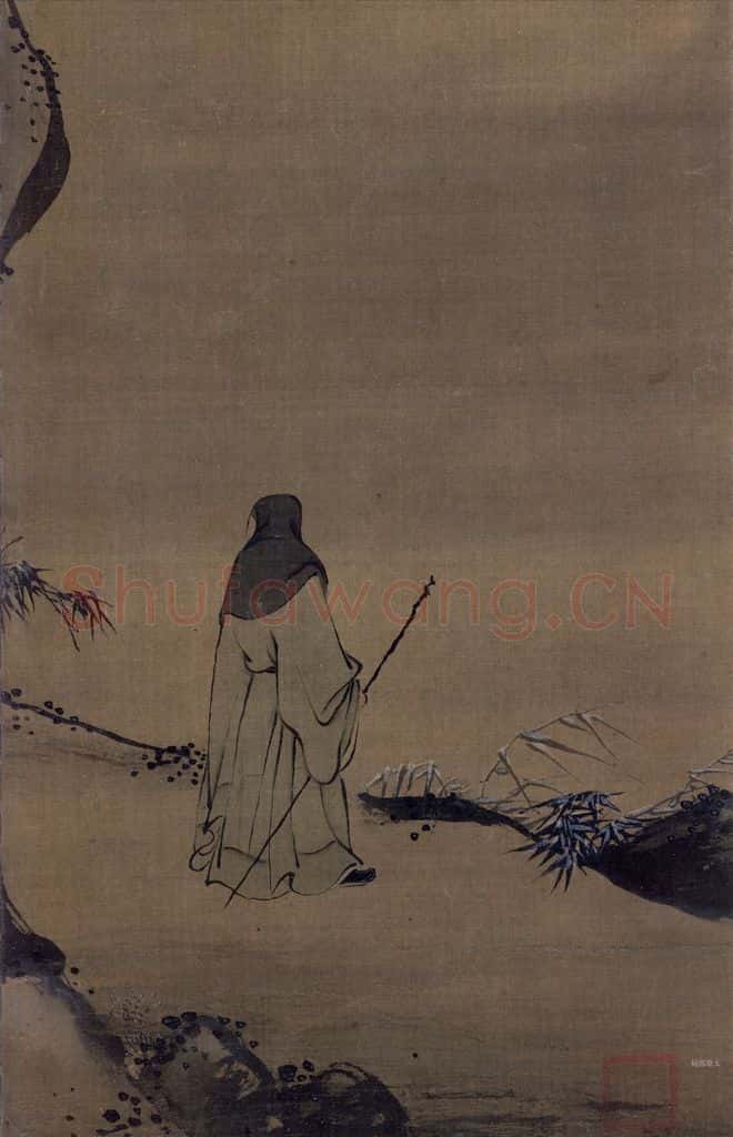 宋 赵佶（传）《冬景山水图》书画作品