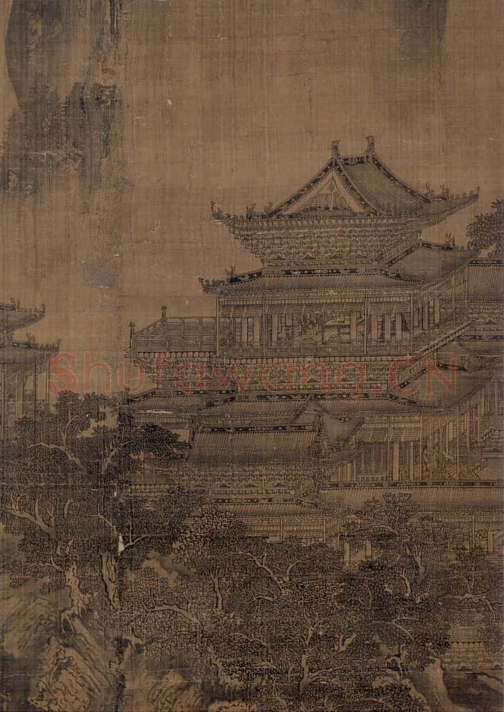 宋 郭忠恕(传)《明皇避暑宫图》书画作品
