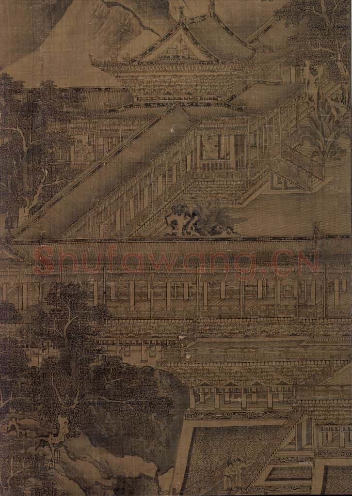 宋 郭忠恕(传)《明皇避暑宫图》书画作品