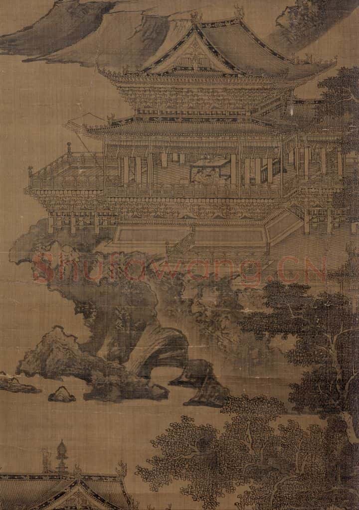 宋 郭忠恕(传)《明皇避暑宫图》书画作品