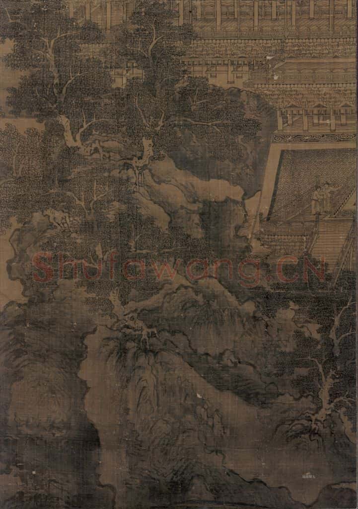 宋 郭忠恕(传)《明皇避暑宫图》书画作品