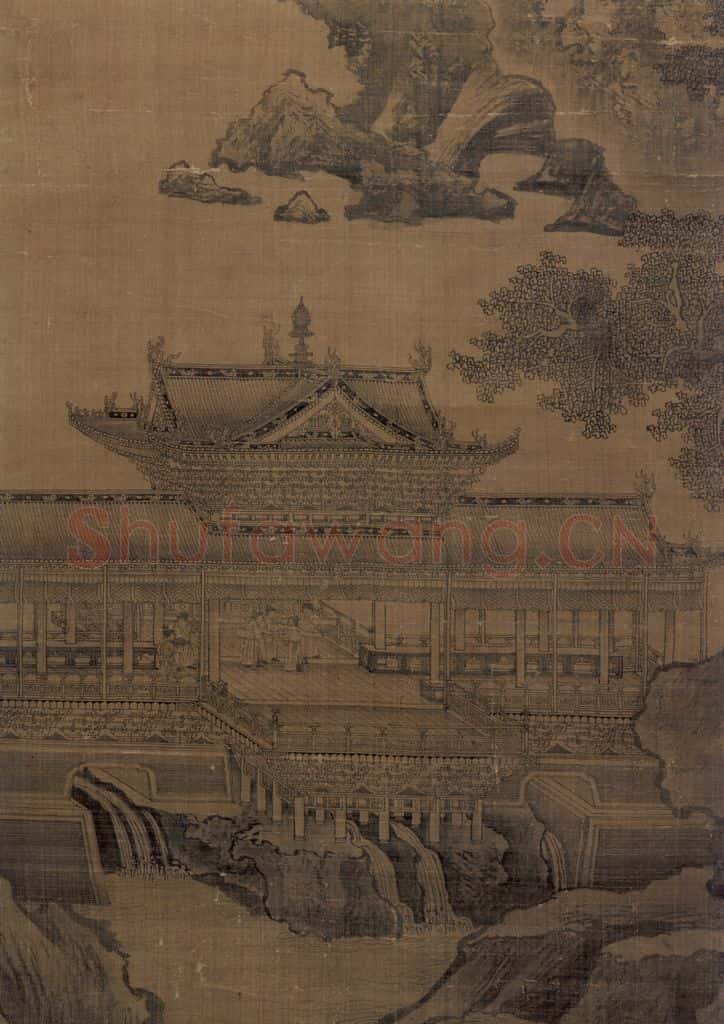 宋 郭忠恕(传)《明皇避暑宫图》书画作品