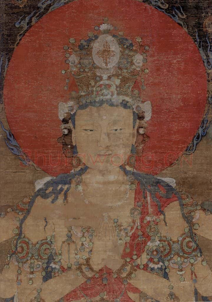宋 佚名《孔雀明王图》书画作品