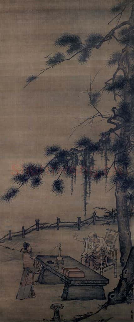 宋 马公顯《藥山李翱问答图》书画作品