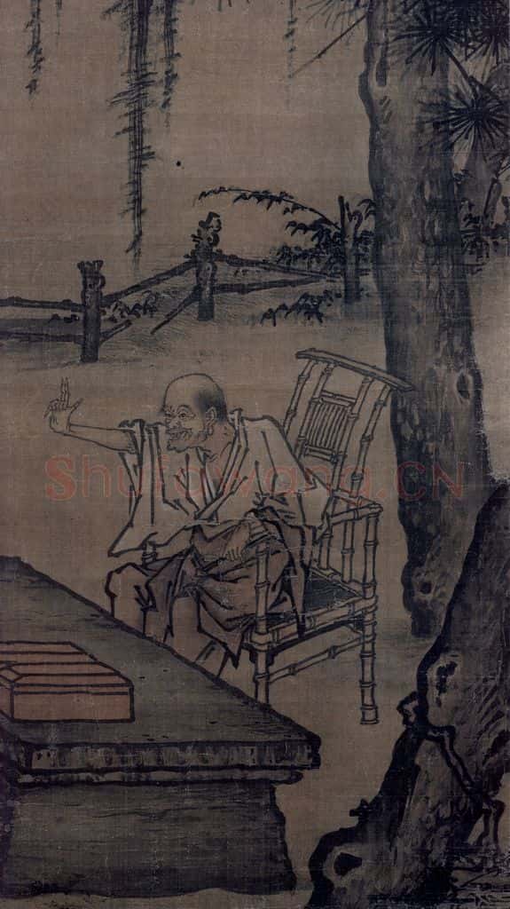 宋 马公顯《藥山李翱问答图》书画作品