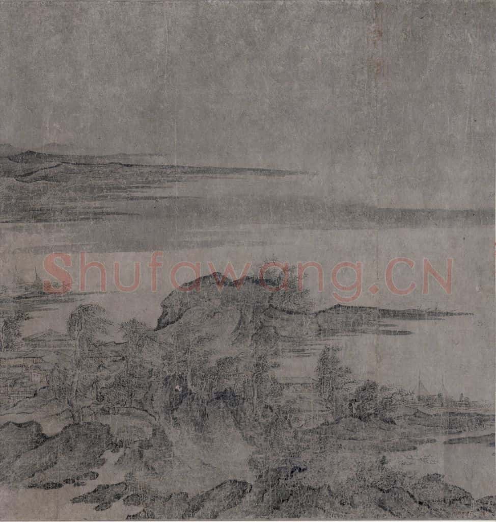 宋 燕文贵《江山楼观图》书画作品