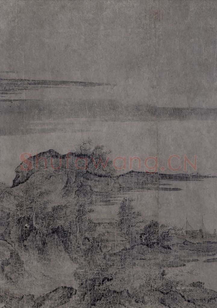 宋 燕文贵《江山楼观图》书画作品