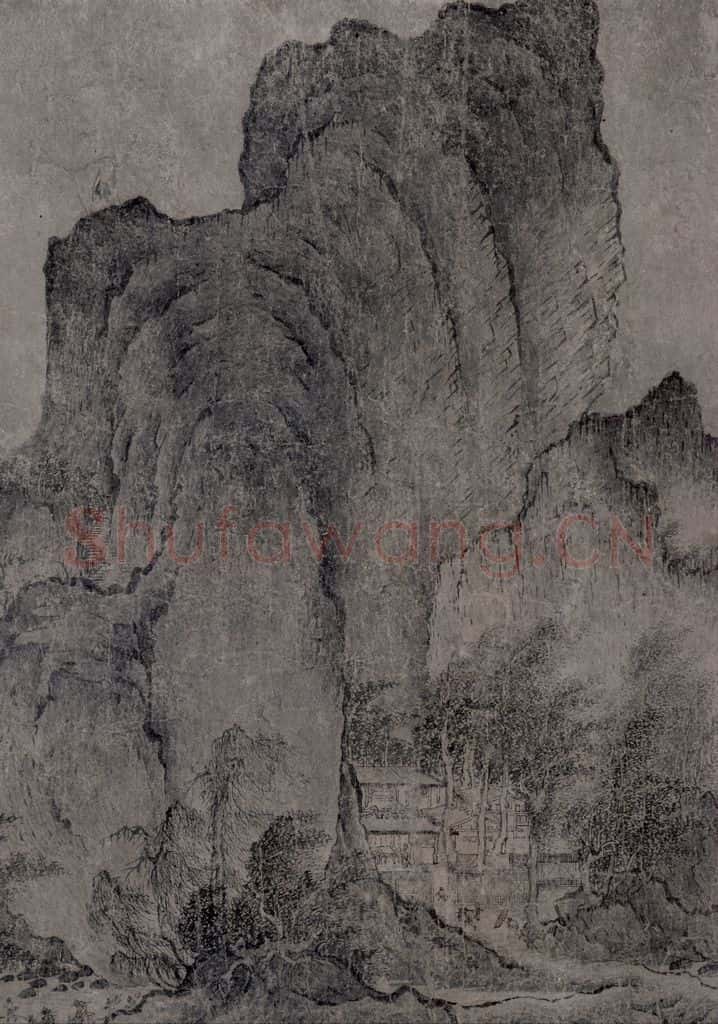 宋 燕文贵《江山楼观图》书画作品