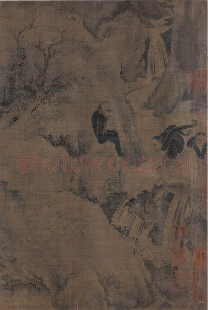 宋 易元吉（传）《聚猿图》书画作品