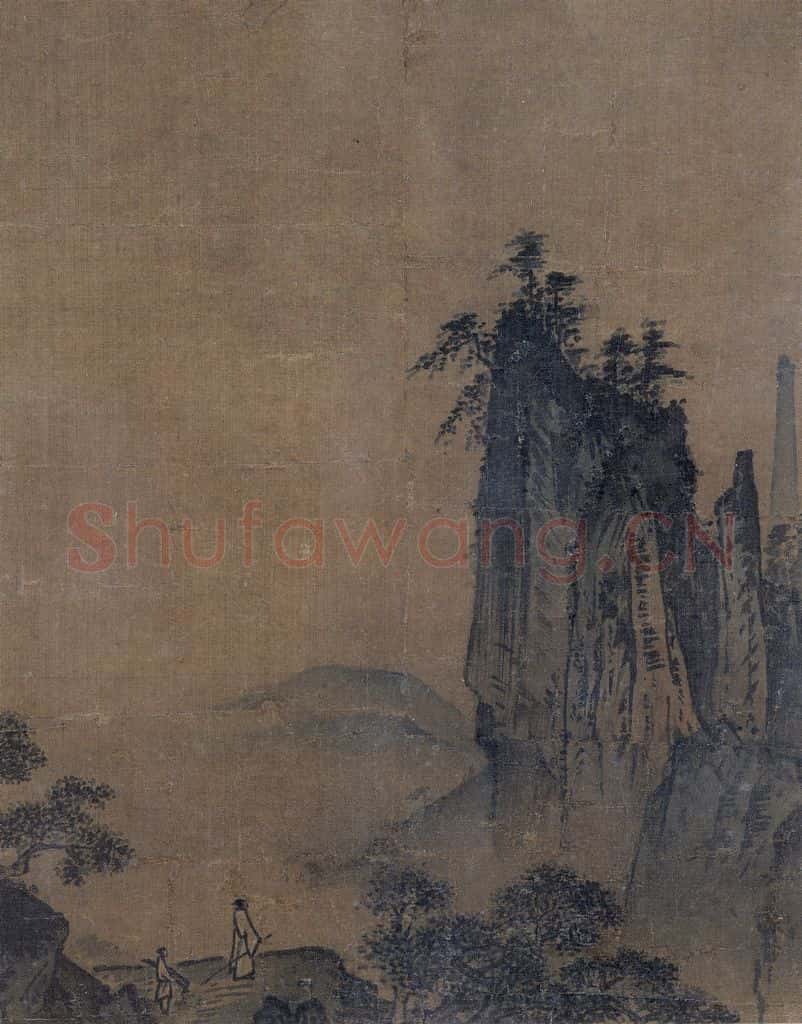 宋 佚名《观瀑图》书画作品