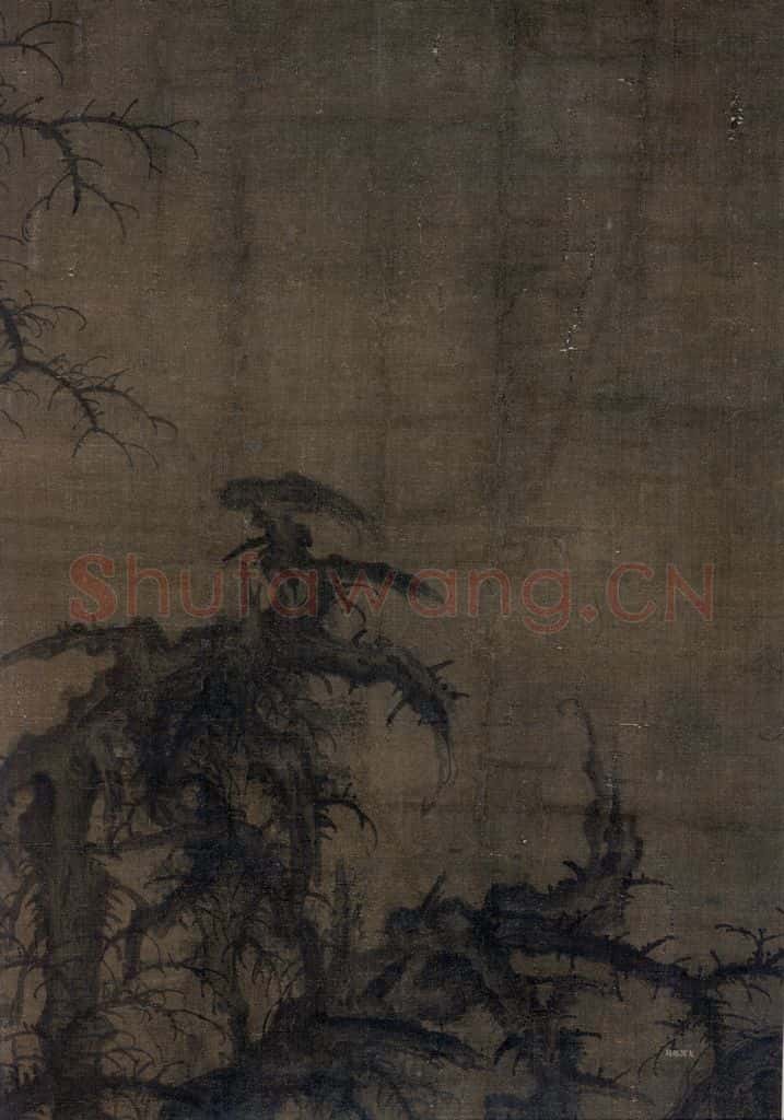 宋 李成《读碑窠石图》书画作品