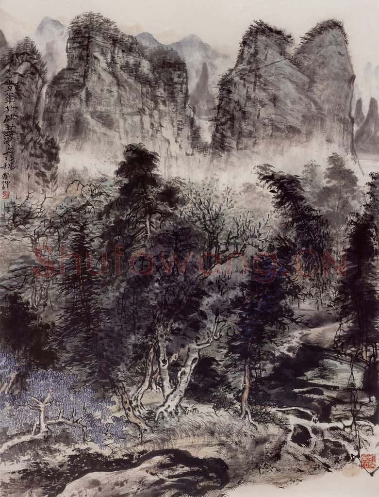 1958年 蔡鹤洲《陕甘道上》书画作品