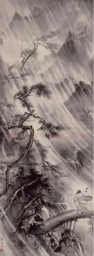 1948年 蔡鹤洲《山水人物》书画作品