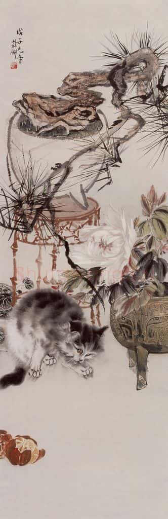 1948年 蔡鹤洲《家嬉》书画作品