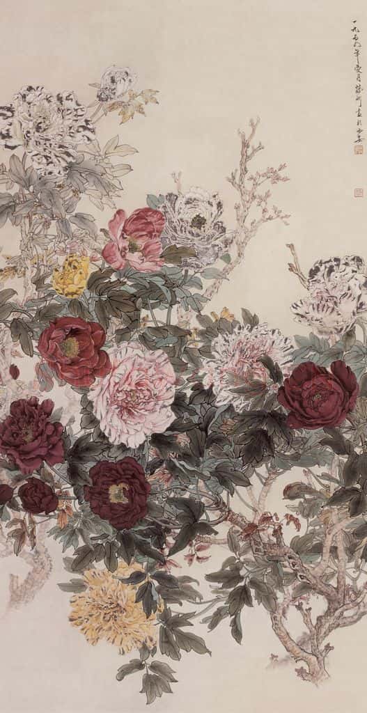 1954年 蔡鹤洲《祈福图》书画作品
