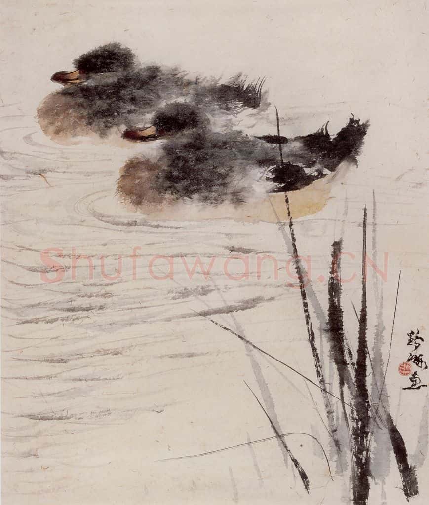 1957年 蔡鹤洲《惬意》书画作品