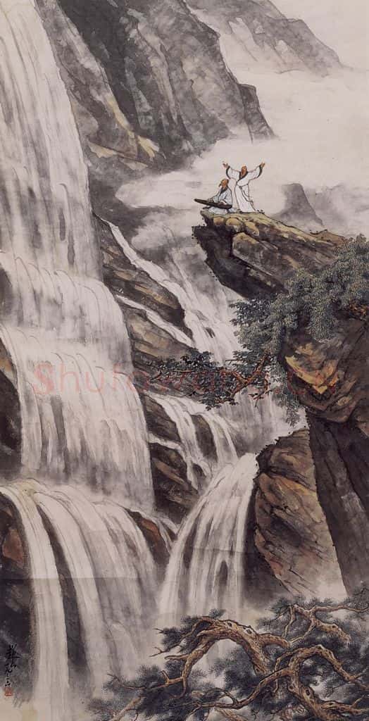 1936年 彭友善《高山流水》书画作品