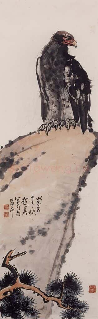 1983年 彭友善《鹰》书画作品