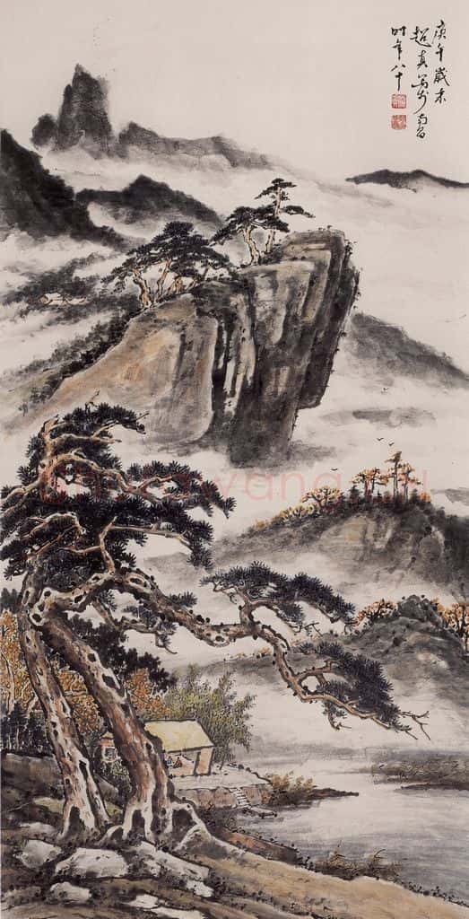 1990年 彭友善《山水》书画作品