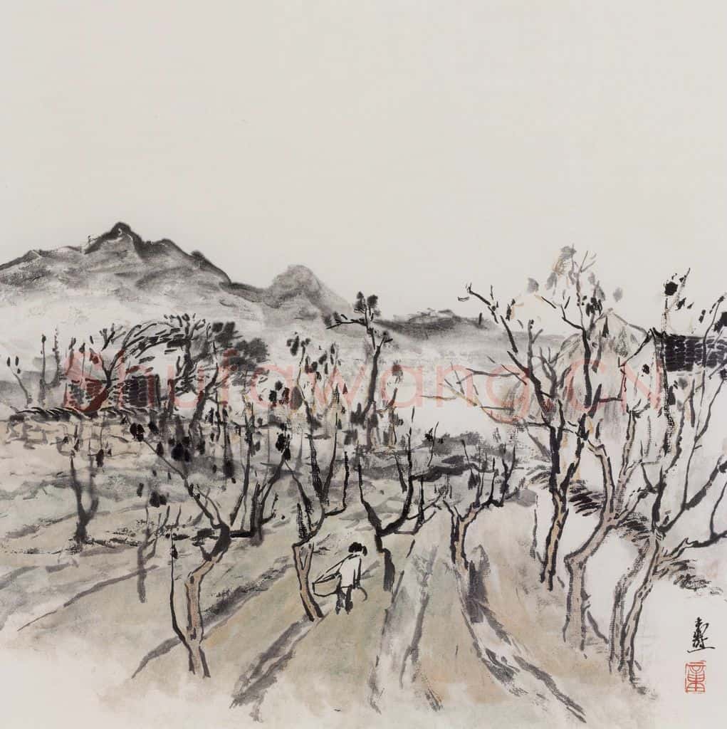 1960年 童中焘《太湖写生》书画作品