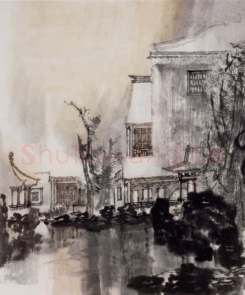 1997年 童中焘《薄暮》书画作品