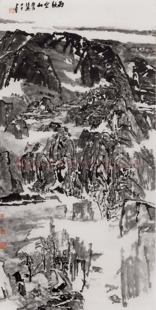 2004年 童中焘《雨歇空山》书画作品