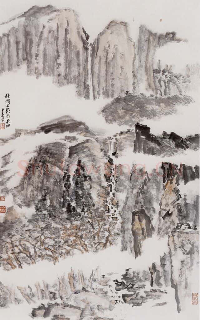 2004年 童中焘《秋涧泉韵》书画作品