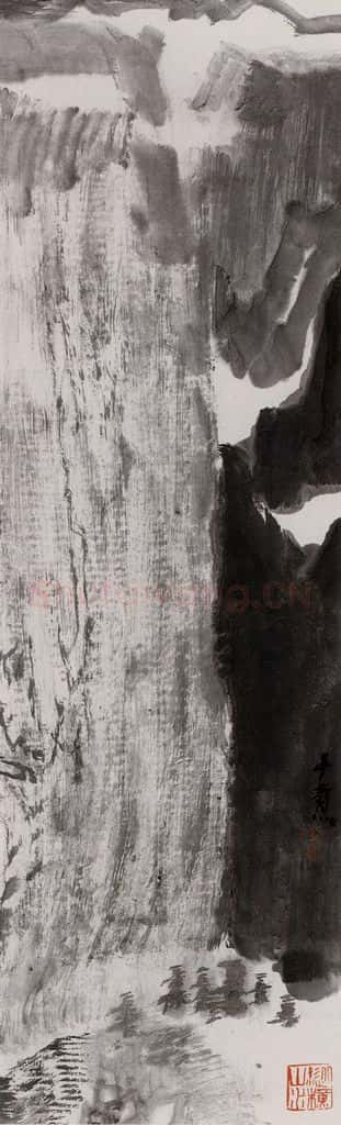 1987年 童中焘《雁荡大龙湫》书画作品